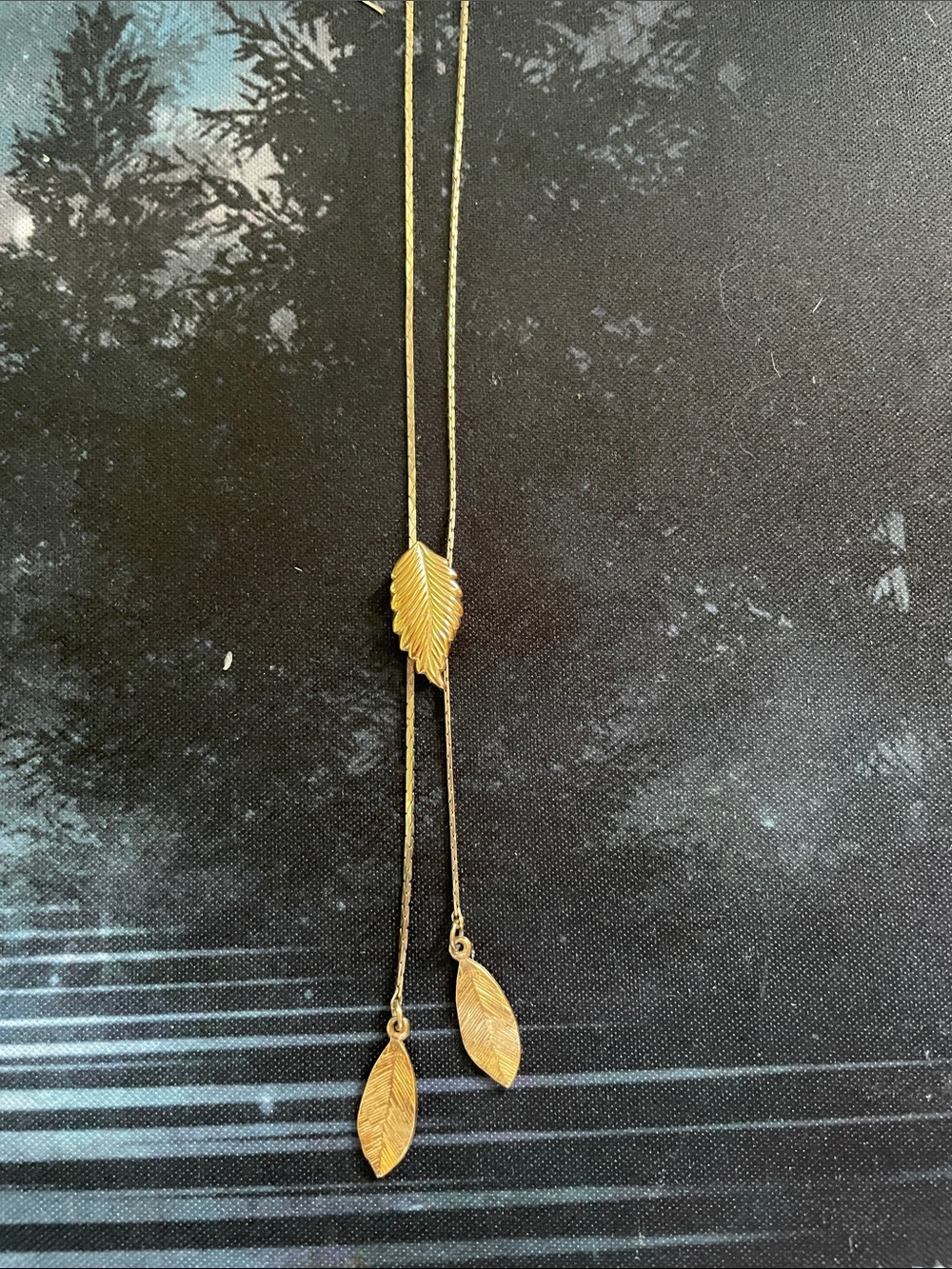 Gold Leaf Drop Necklace